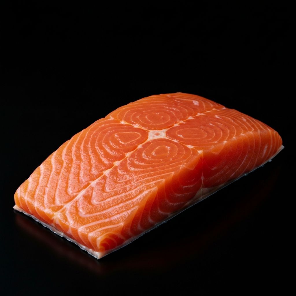 Fresh salmon fillet rich in omega-3 fatty acids
